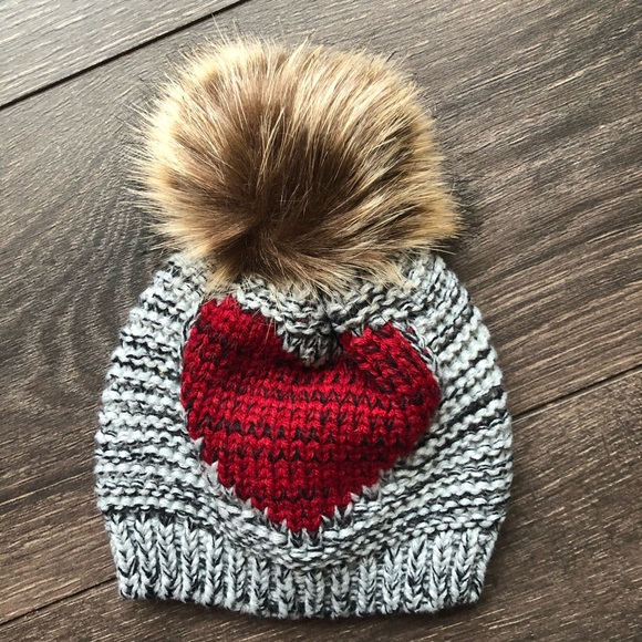 Boutique Mommy and Me Heart Winter Hat Set - Picture 4 of 5